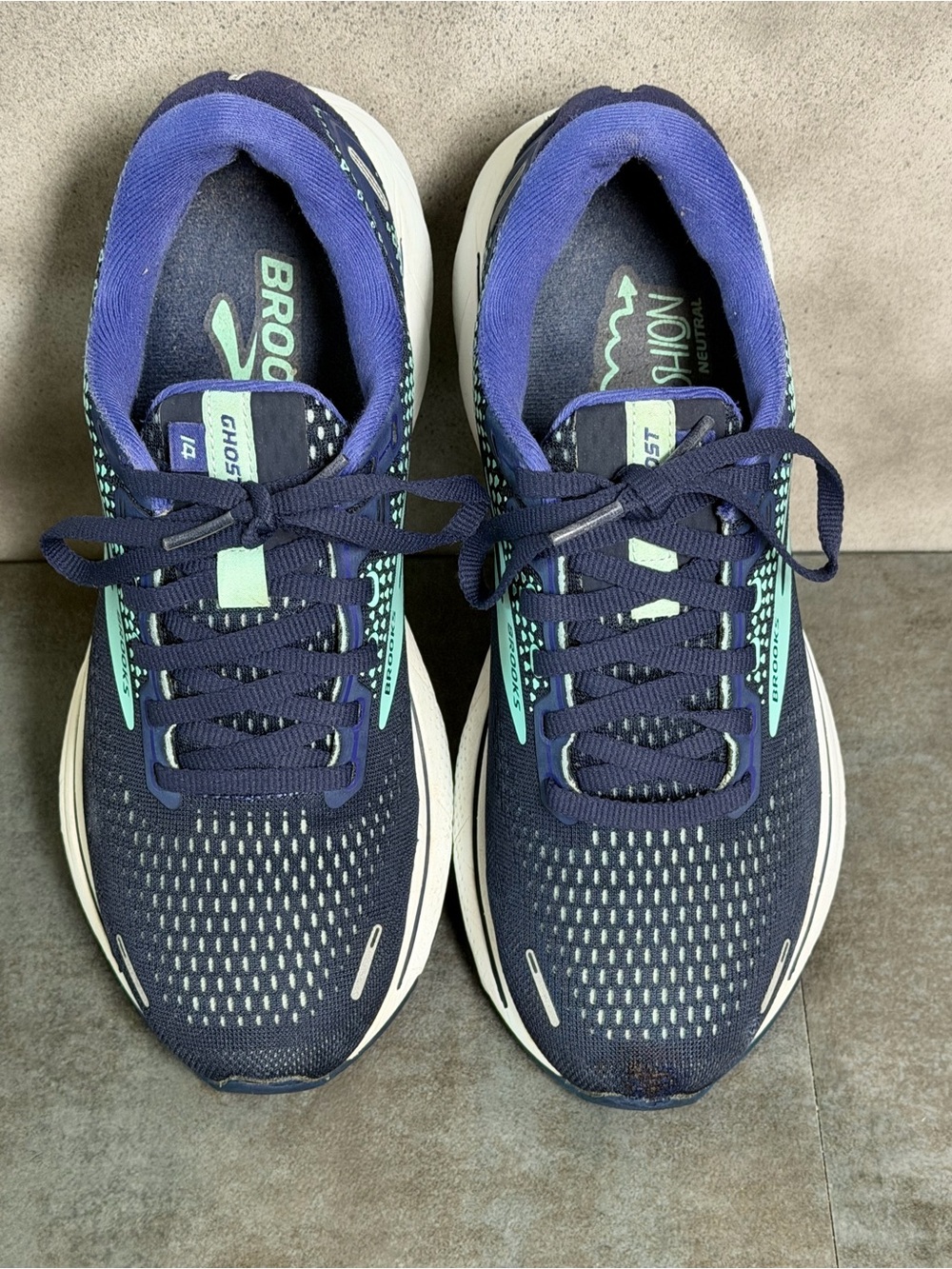 Brooks Ghost 14 Women's Navy Blue Running Shoes 1203561B446 Size 8B - Picture 11 of 16